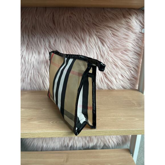 Fashion Make Up Plaid Pouch Vinyl Plastic EUC - Picture 5 of 5